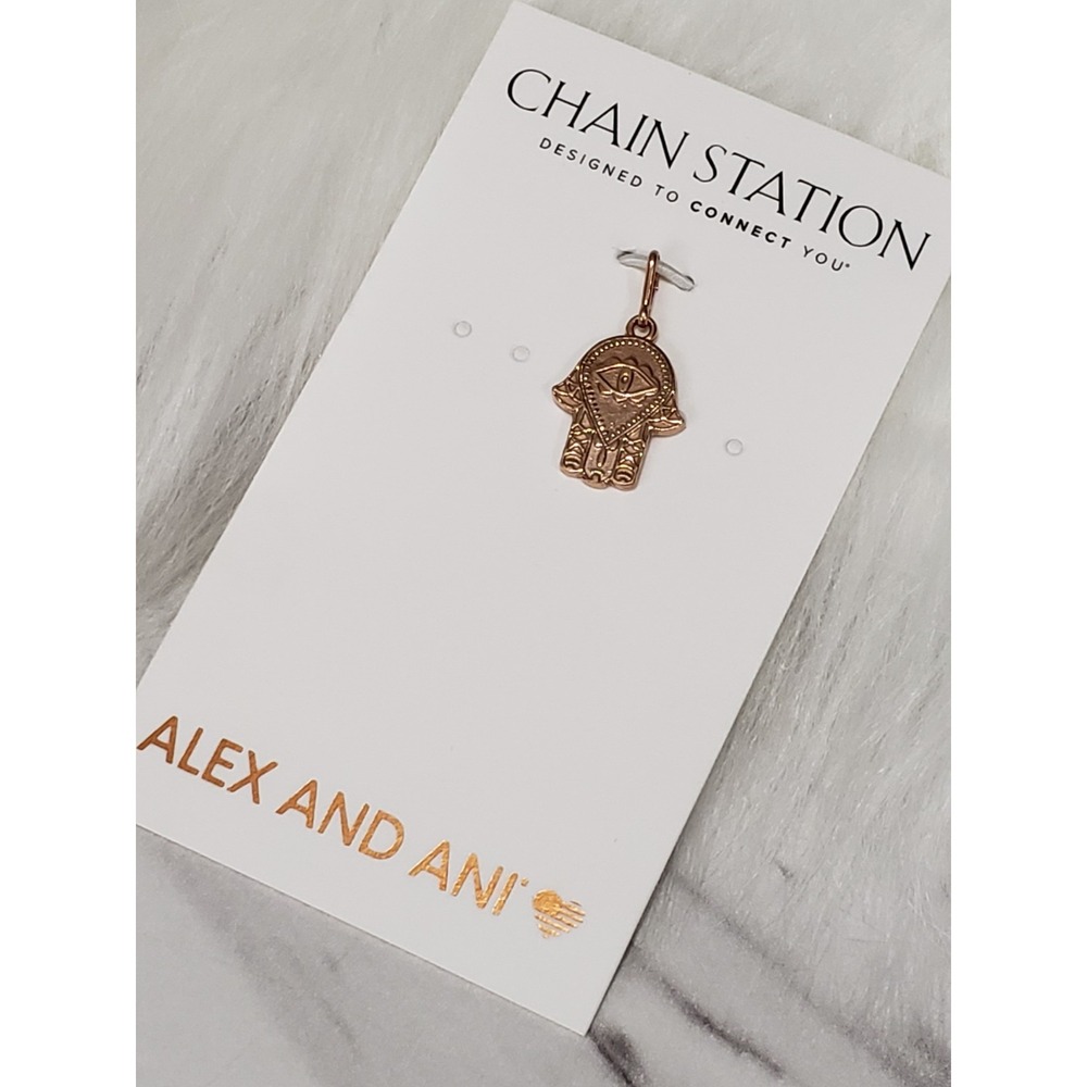 NEW Alex And Ani Chain Station HAMSA HAND CHARM PENDANT